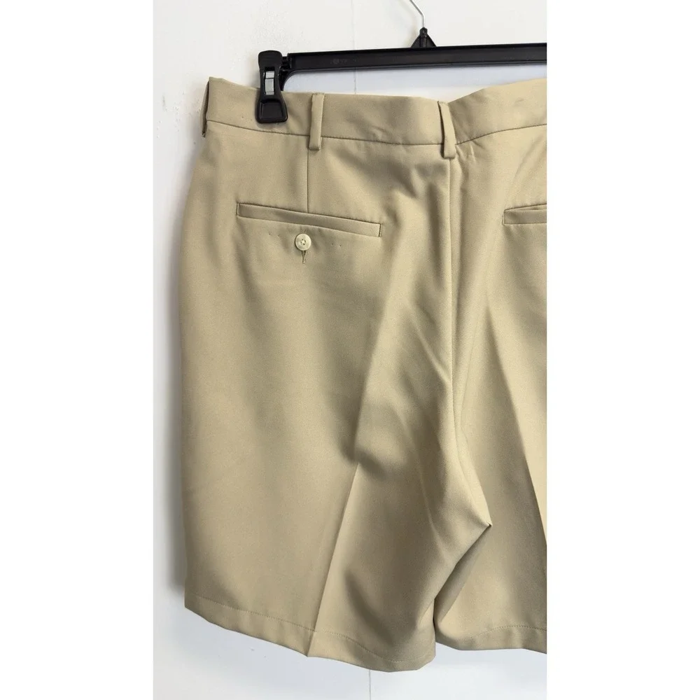 ProTour Golf Shorts Men 36 Beige Performance Activewear Flat Front  9